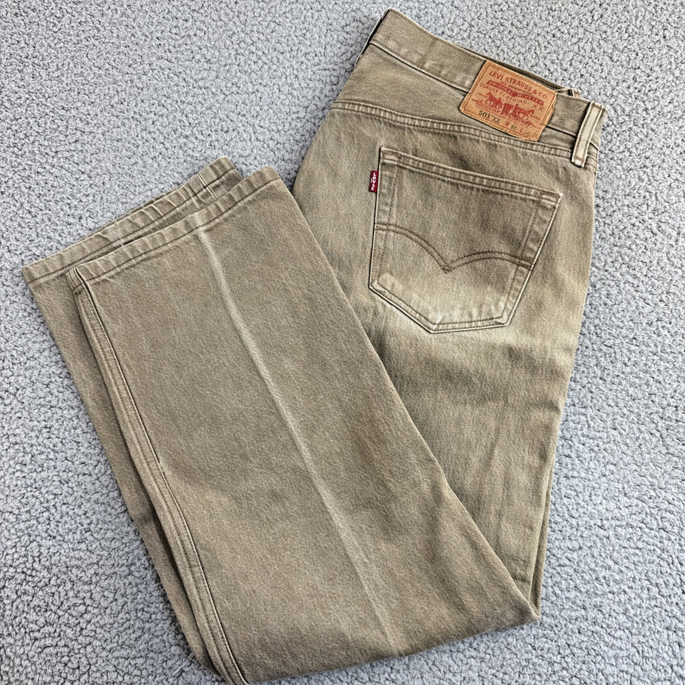 Levis 501xx Mens Jeans 38x36 Straight Leg Button Fly Beige Tan (ACTUAL 36x29)